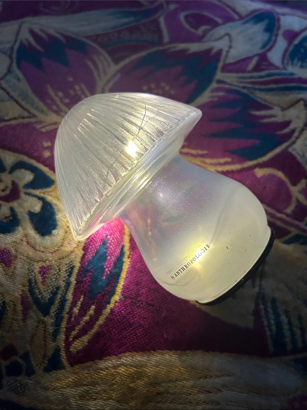 Anthropologie blown glass mushroom lamp